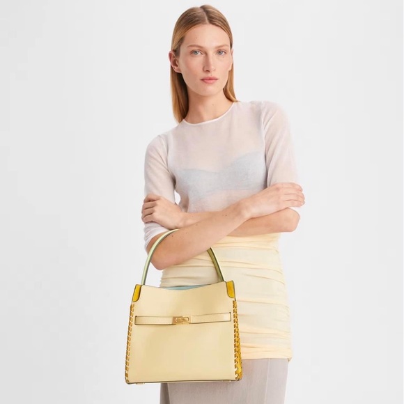 💰SOLD - 146390 - Tory Burch Small Lee Radziwill Whipstitch Double Bag - Picture 15 of 16